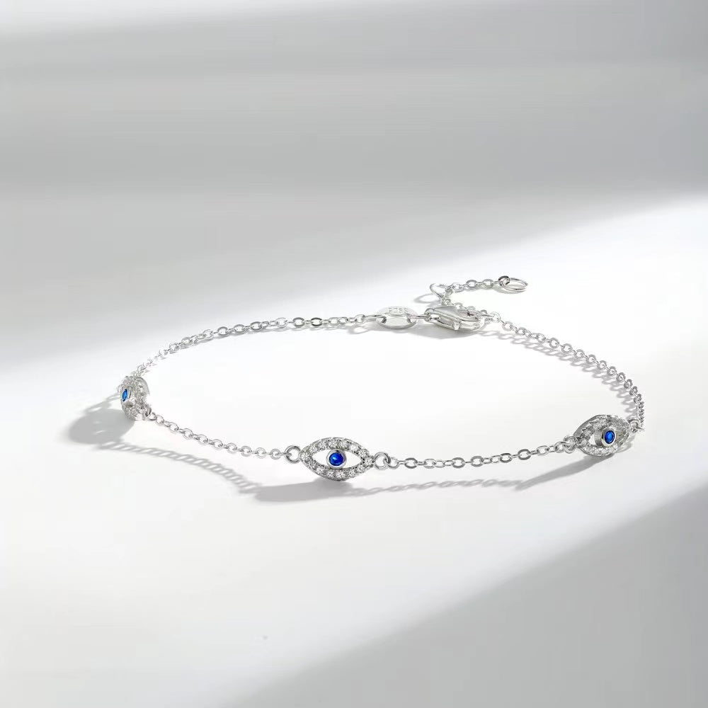 Bracelet Mauvais Œil en Argent Massif 18K