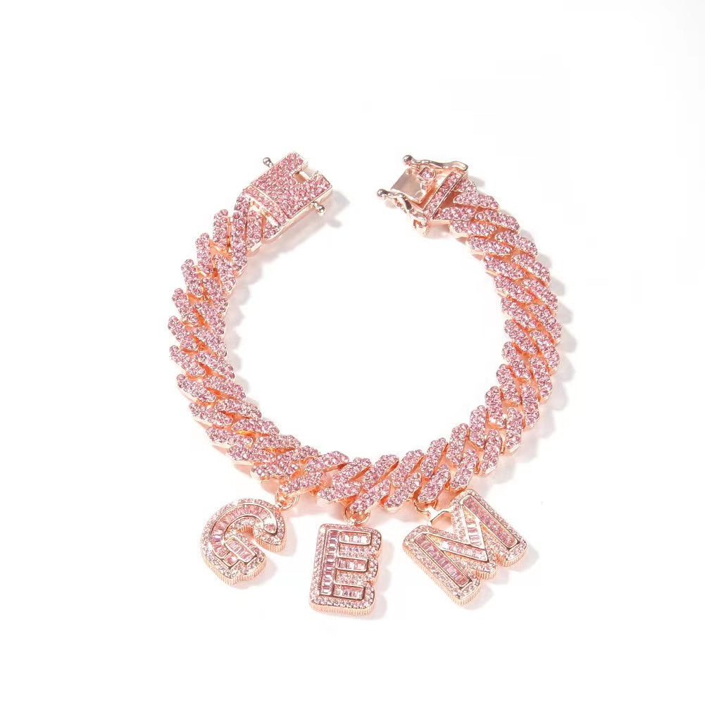 Bracelet Chaîne Cubaine Prénom Sur Mesure Cheville 12MM