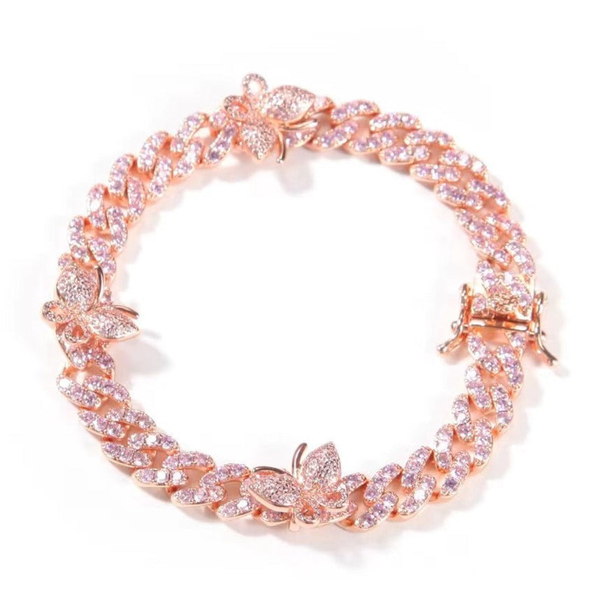 Butterfly Cuban Zircon Bracelet