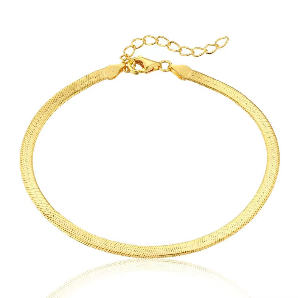 Pulsera Clásica de Plata de Ley 18K