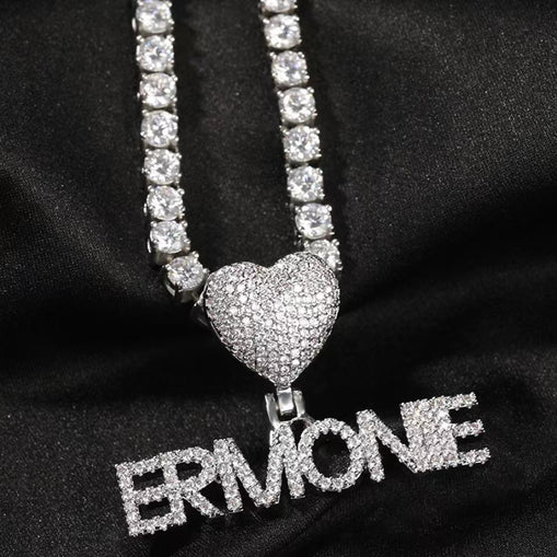 Collier Tennis Zircon Coeur Sur Mesure