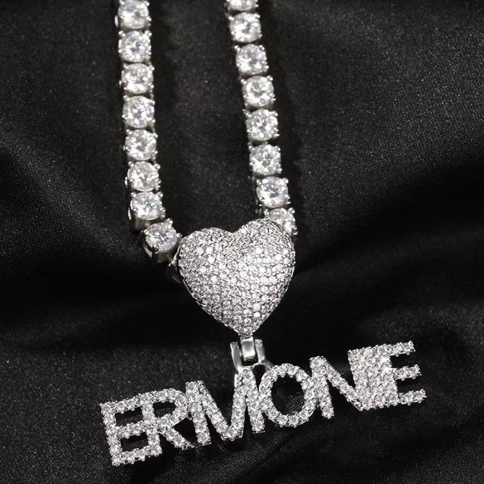 Collier Tennis Zircon Coeur Sur Mesure