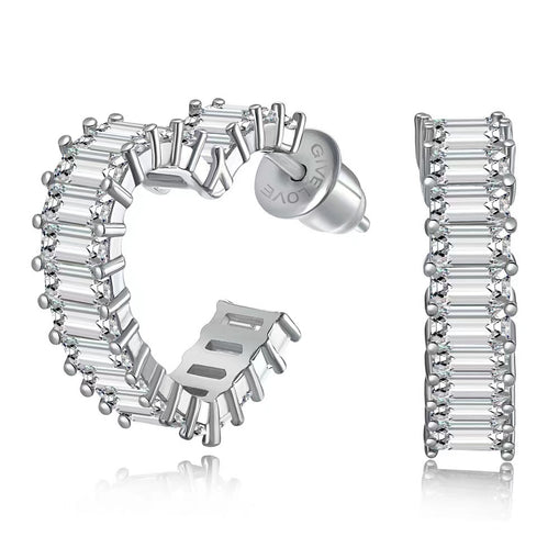 Boucles d'oreilles créoles coeur en argent sterling