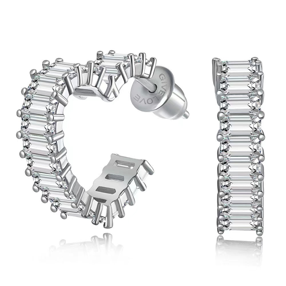 Boucles d'oreilles créoles coeur en argent sterling