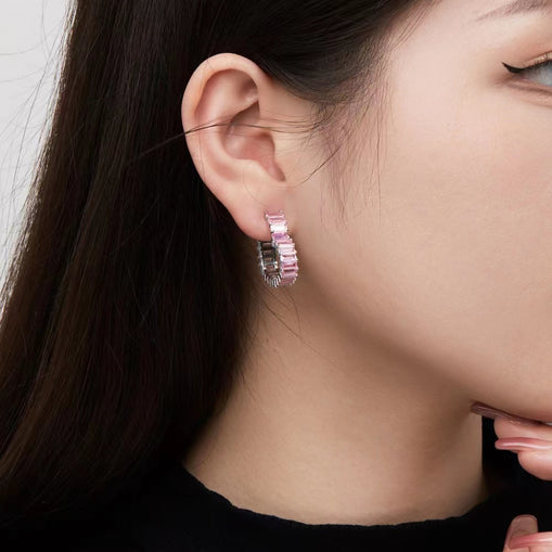 Boucles d'oreilles créoles coeur en argent sterling