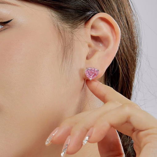 Boucles d'Oreilles Coeur Zircon