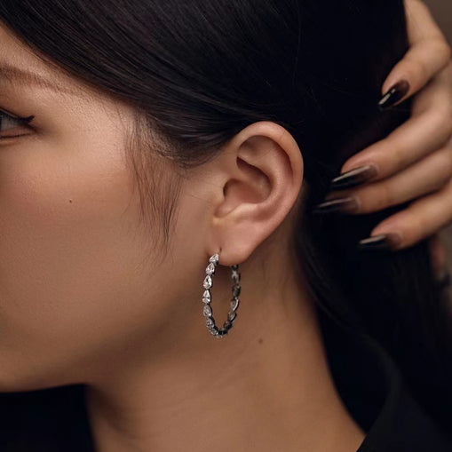 Boucles d'oreilles créoles en argent sterling Glaring Drop