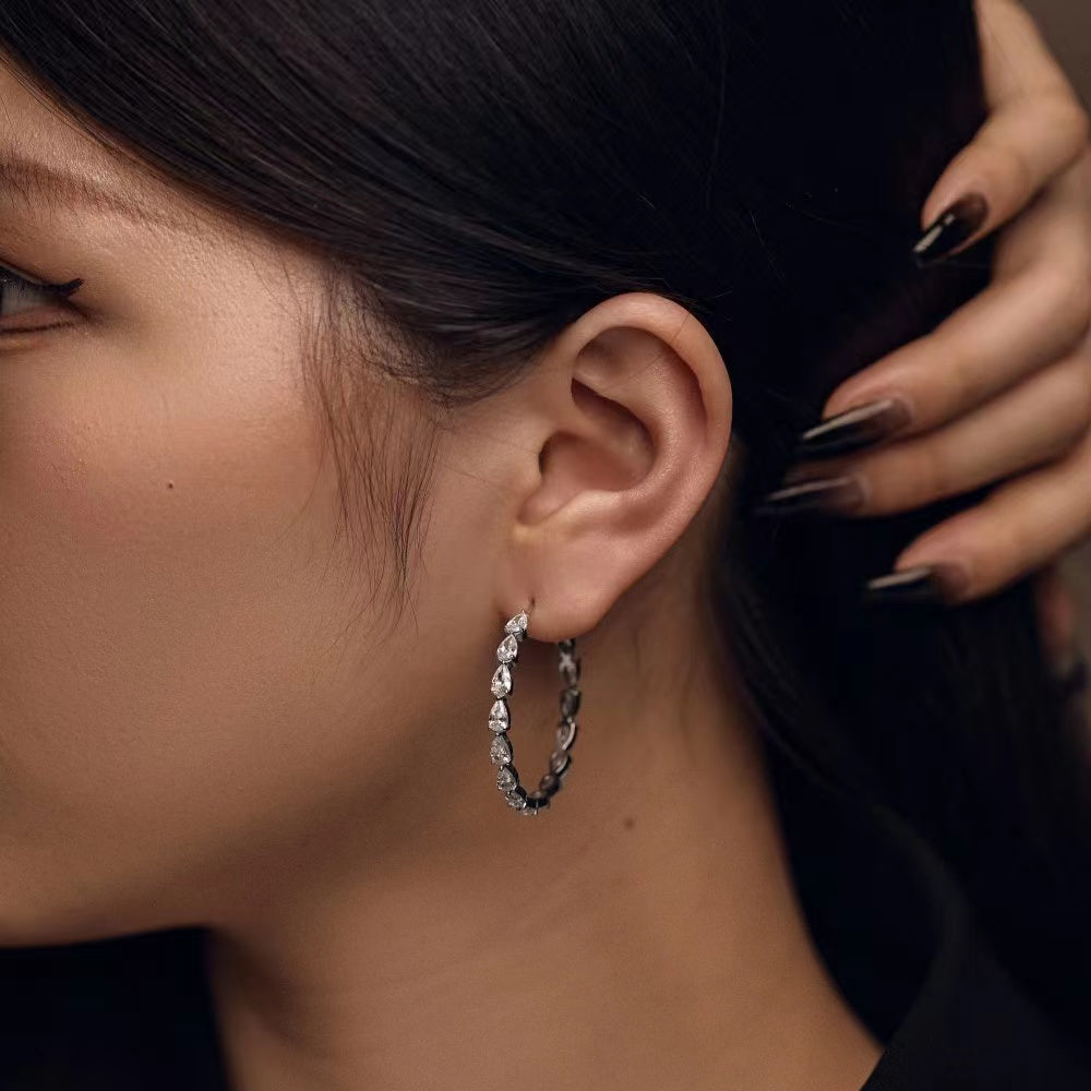 Boucles d'oreilles créoles en argent sterling Glaring Drop