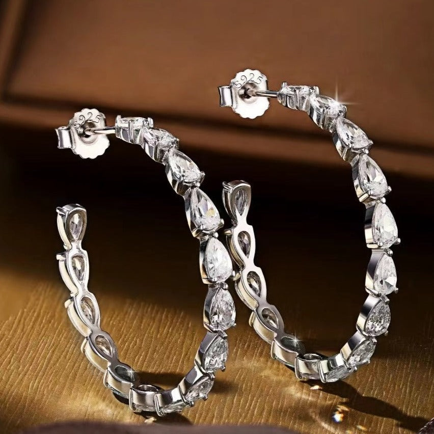 Boucles d'oreilles créoles en argent sterling Glaring Drop