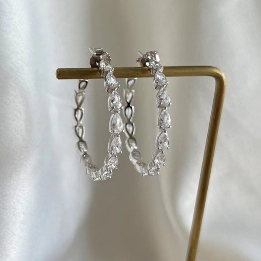 Boucles d'oreilles créoles en argent sterling Glaring Drop