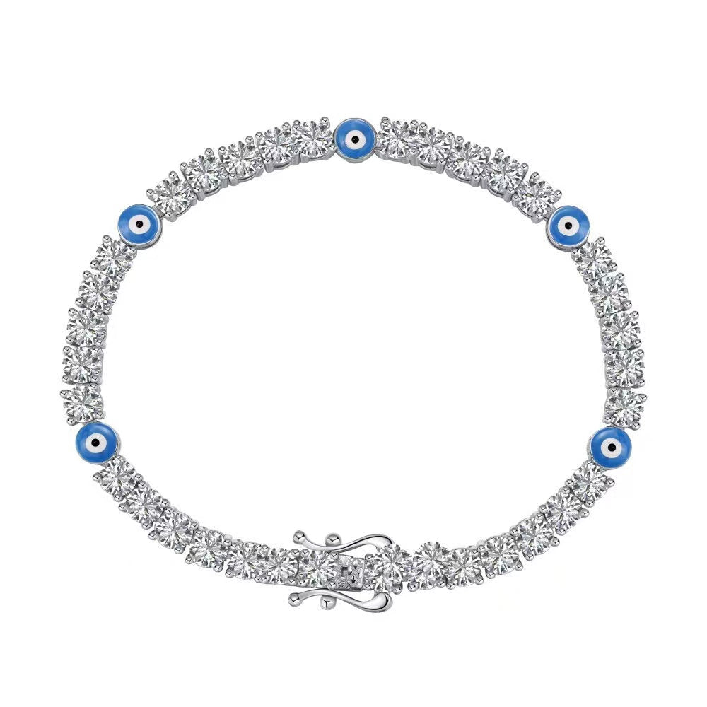 Pulsera de plata esterlina mal de ojo