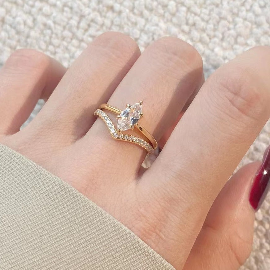 Adore Bague en argent sterling Marquise