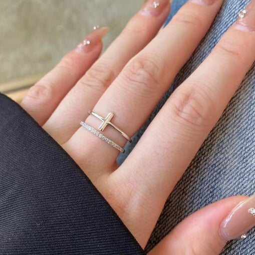 Bague en argent sterling à reflets d'arc