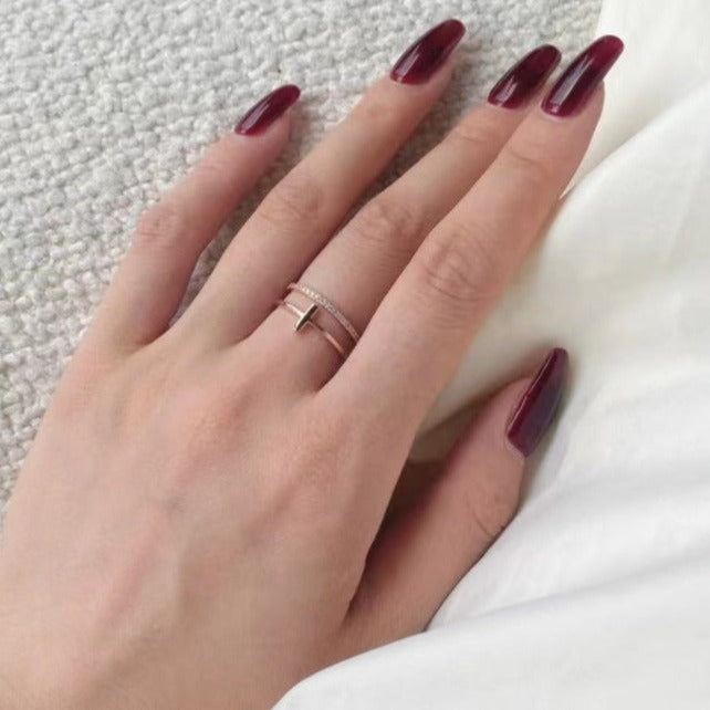 Bague en argent sterling à reflets d'arc