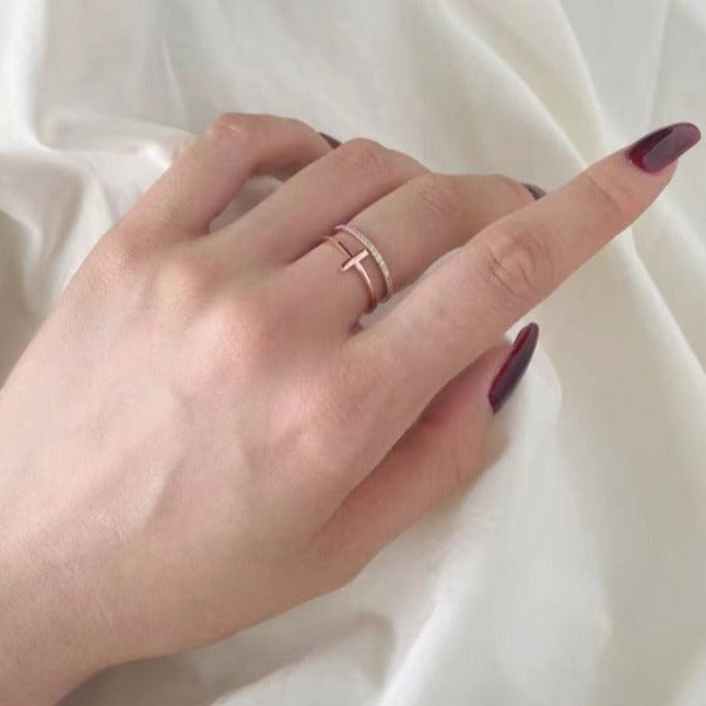 Bague en argent sterling à reflets d'arc