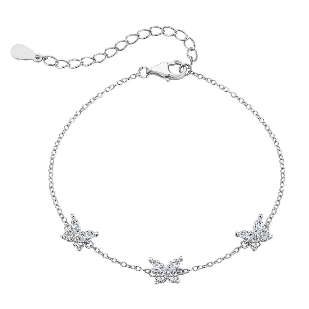 Butterfly Sterling Silver Bracelet 18K