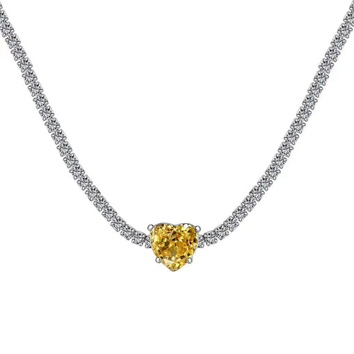 Collier en argent sterling avec zircon de sucre radieux