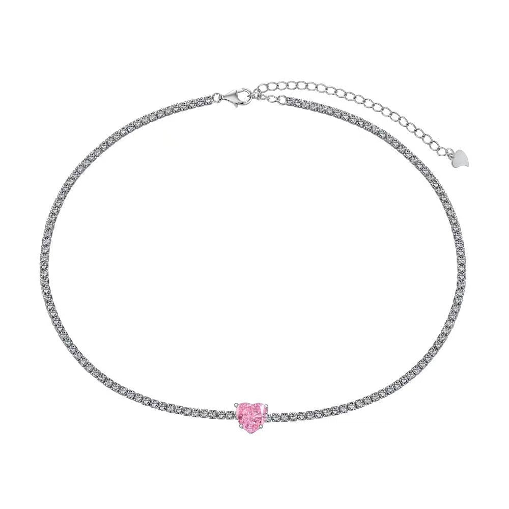 Collier en argent sterling avec zircon de sucre radieux