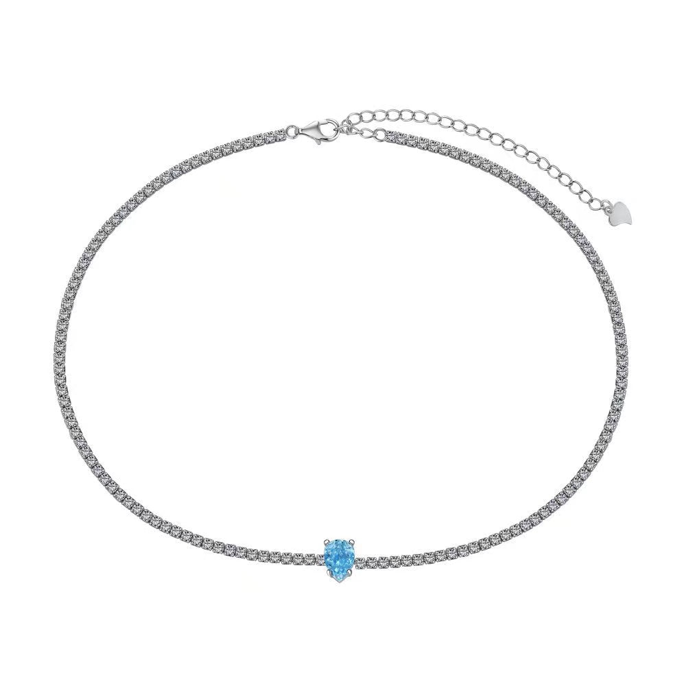 Collier en argent sterling avec zircon de sucre radieux