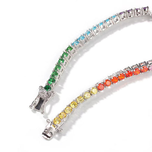 Bracelet Argent Sterling Zircon Coloré 5mm