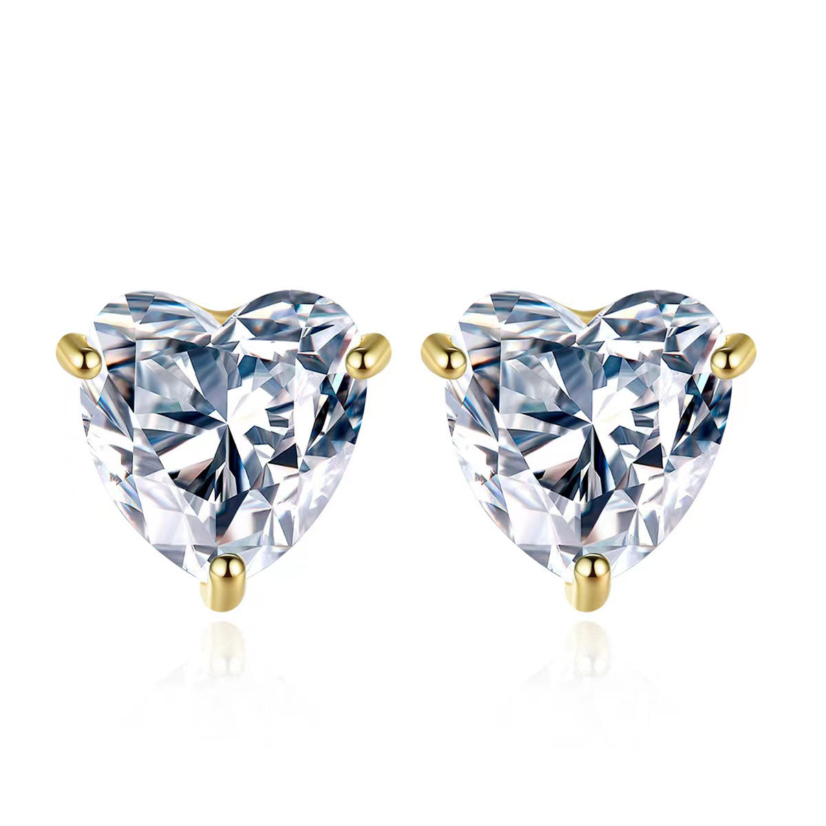 Classic Heart Zircon Sterling Silver Earrings