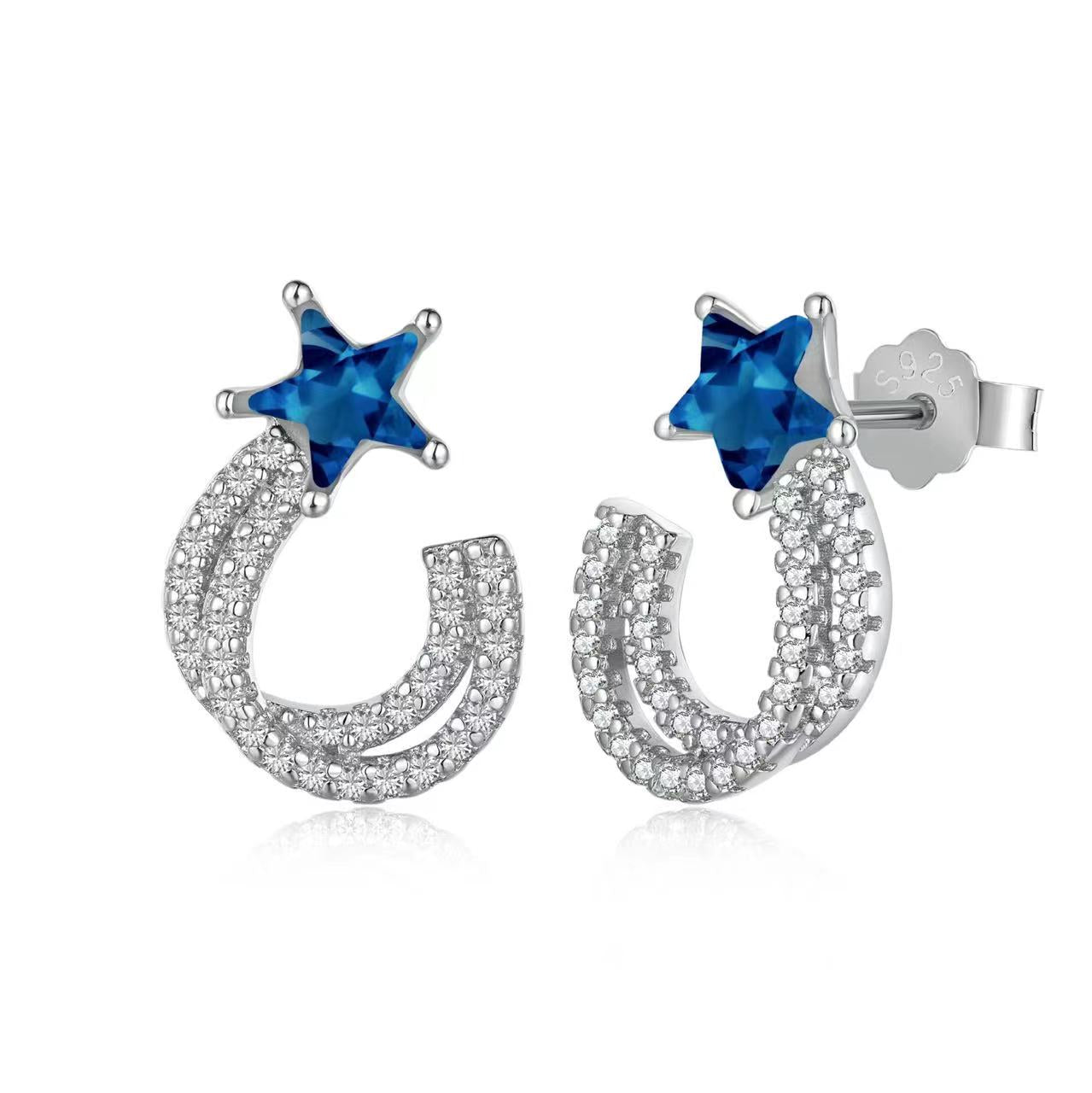 Halo Star Zircon Earrings