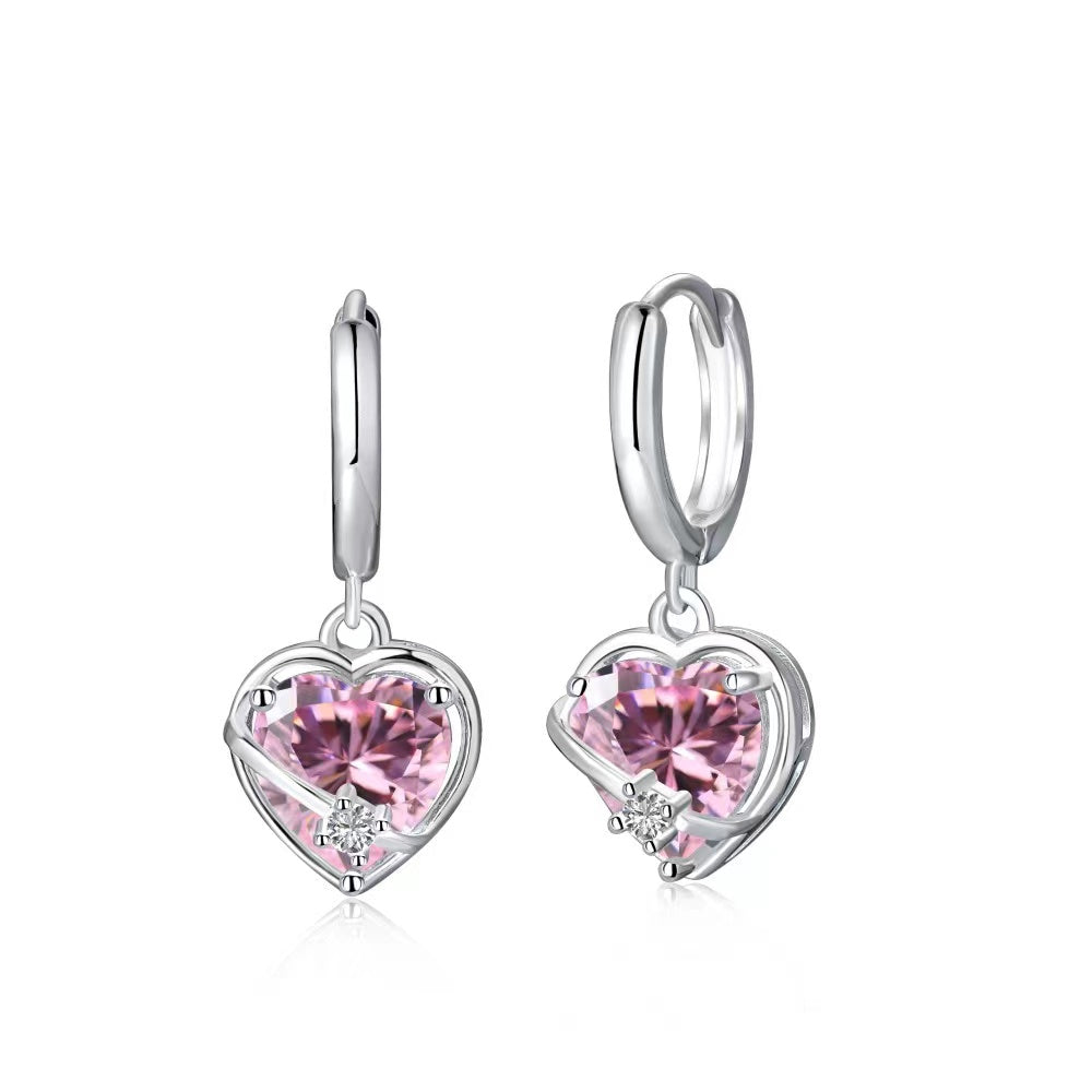 Boucles d'Oreilles Coeur Zircon