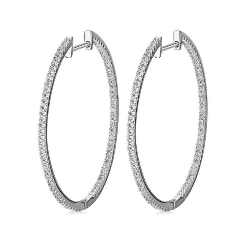 Boucles d'oreilles créoles coeur en argent sterling