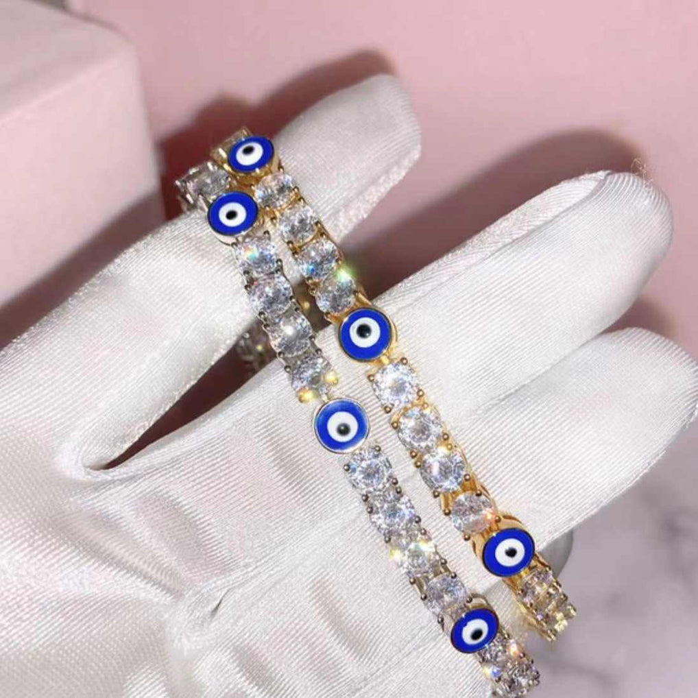 Bracelet en argent sterling mauvais œil