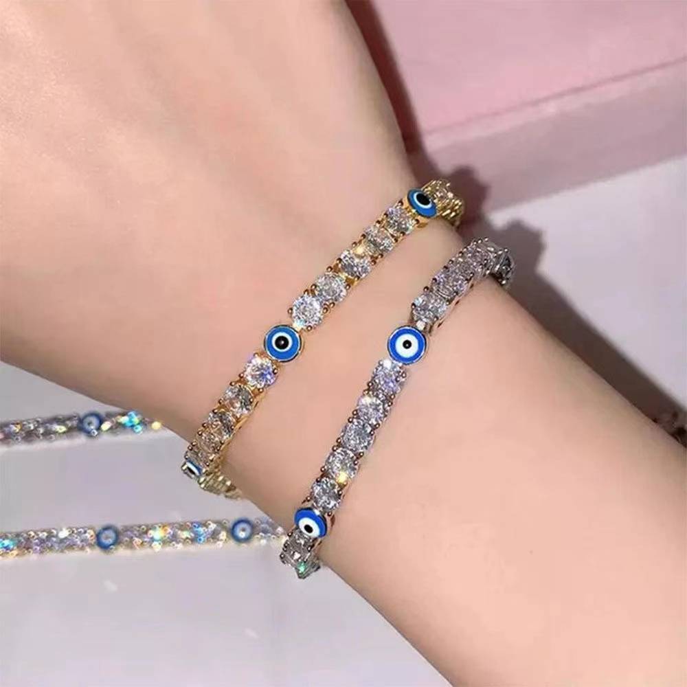 Bracelet en argent sterling mauvais œil