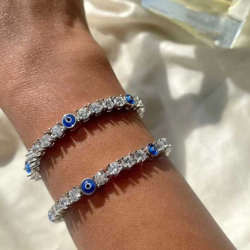 Bracelet en argent sterling mauvais œil
