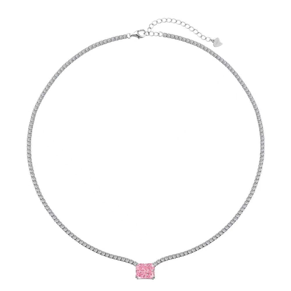 Collier en argent sterling avec zircon de sucre radieux