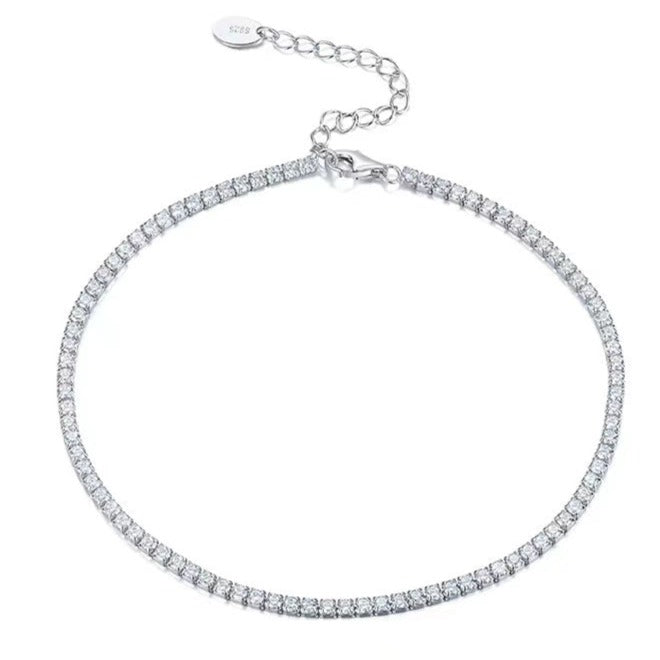 Collier tour de cou en argent sterling avec zircon