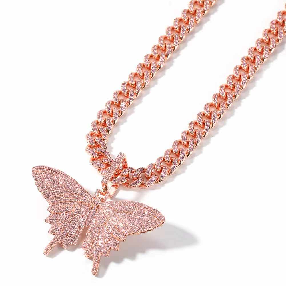 Butterfly Tennis Cuban Necklace