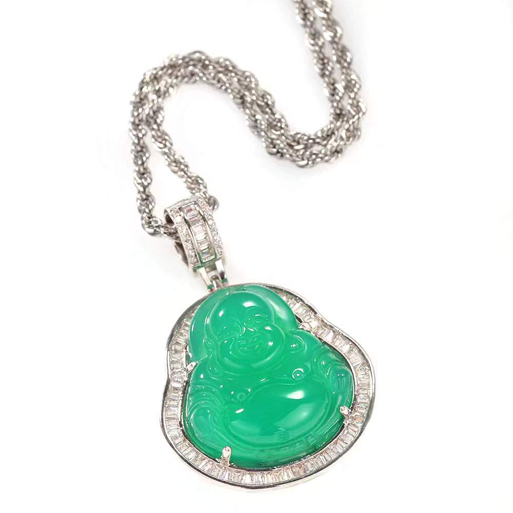 Collier Pendentif Bouddha de Jade