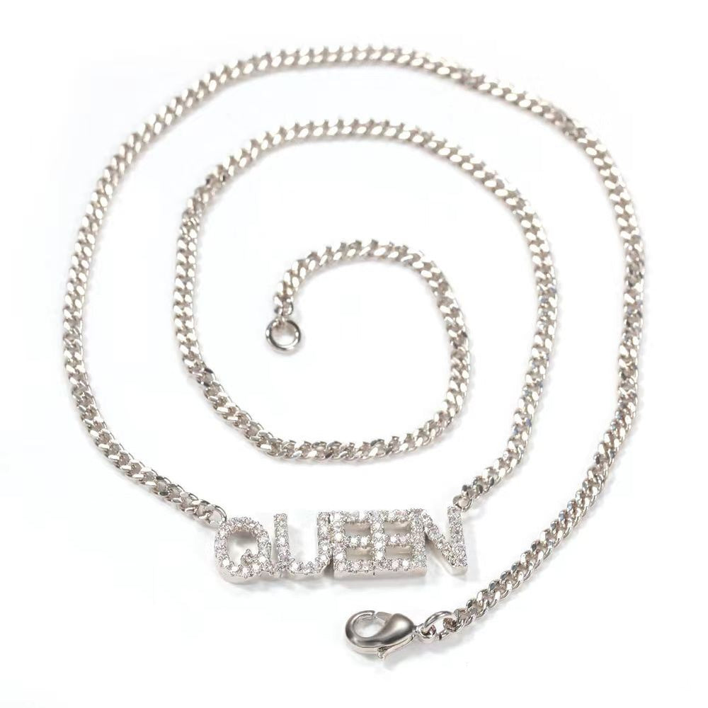 Collier de chaîne de tennis de nom fait sur commande