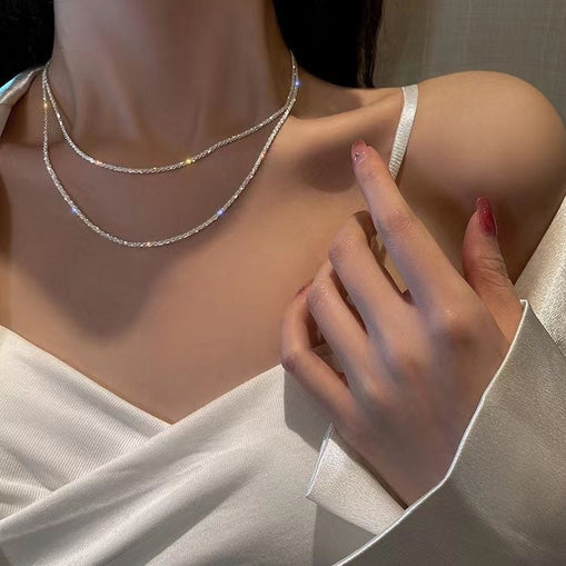 Collier tour de cou en argent sterling avec zircon