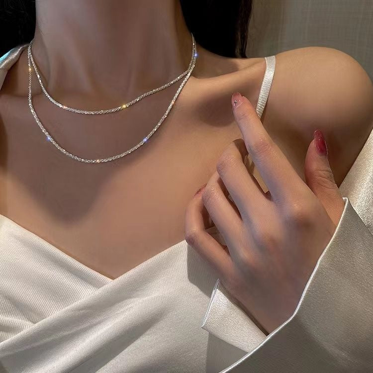 Collier tour de cou en argent sterling avec zircon