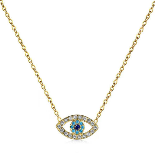 Collier en argent sterling à double chaîne Evil Eye Zircon
