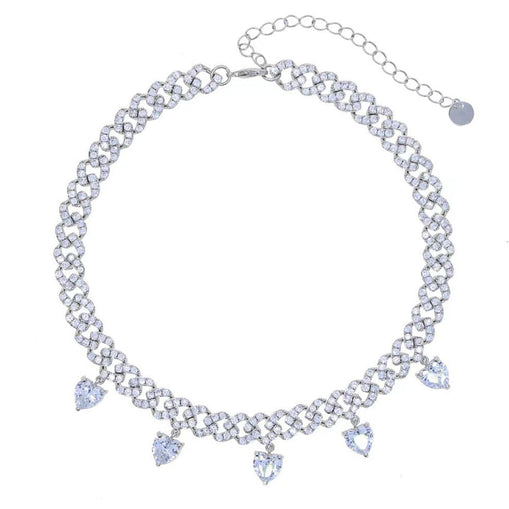 Collier Chaîne Cubaine Coeurs