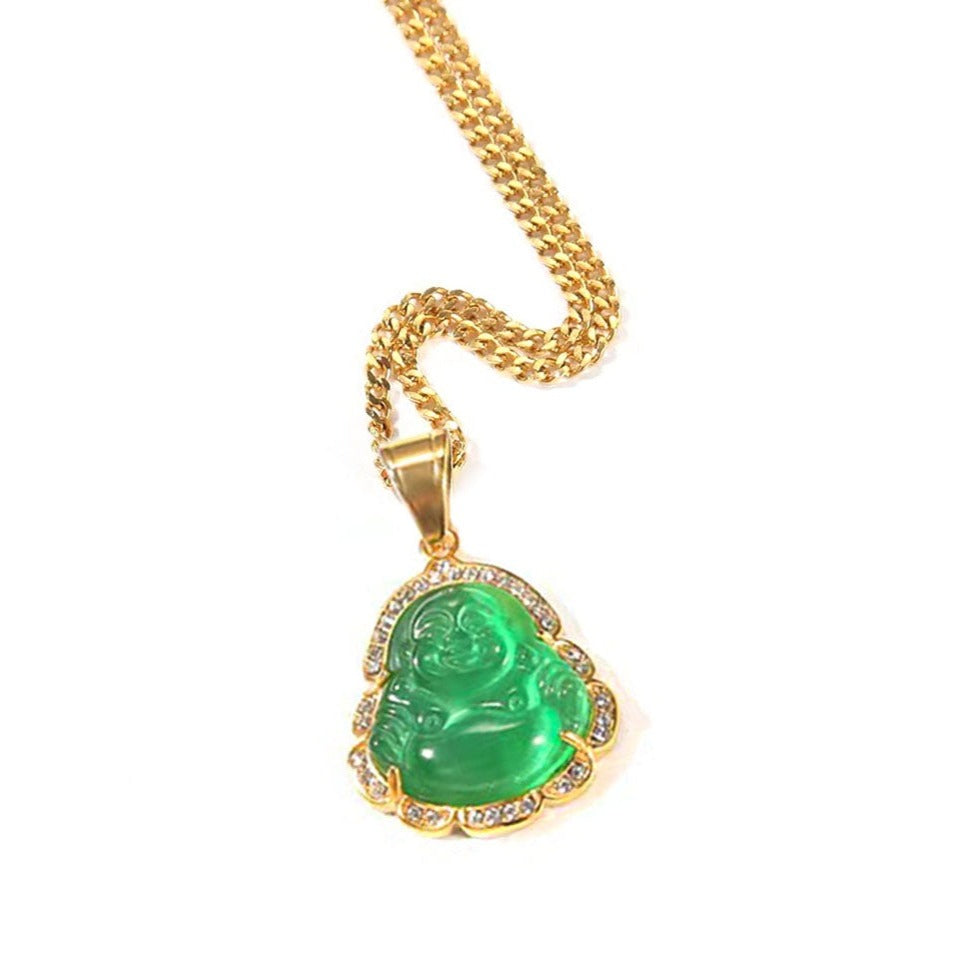 Collier Pendentif Bouddha de Jade