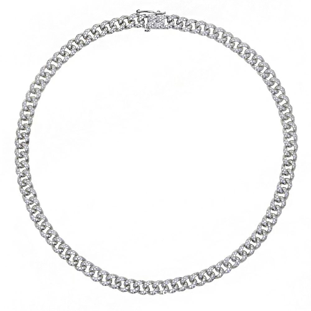 Collier Zircon Chaîne Cubaine 13MM