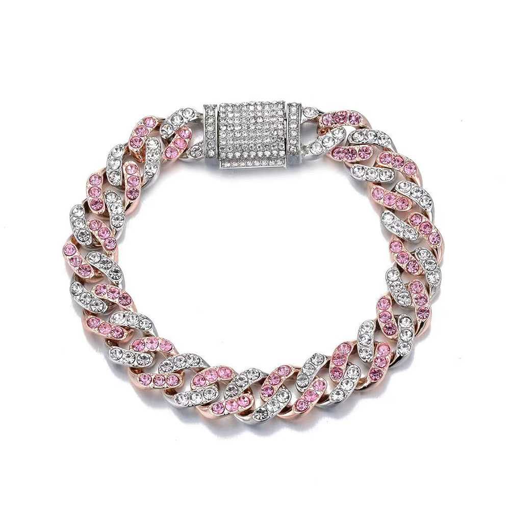 Bracelet Zircon Chaîne Cubaine 13MM