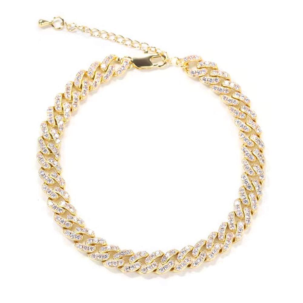 Papillon Chaîne Cubaine Zircon Bracelet Cheville