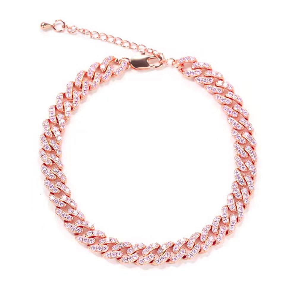 9MM Pink Cuban Anklet