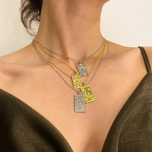 Collier en argent sterling à double chaîne Evil Eye Zircon