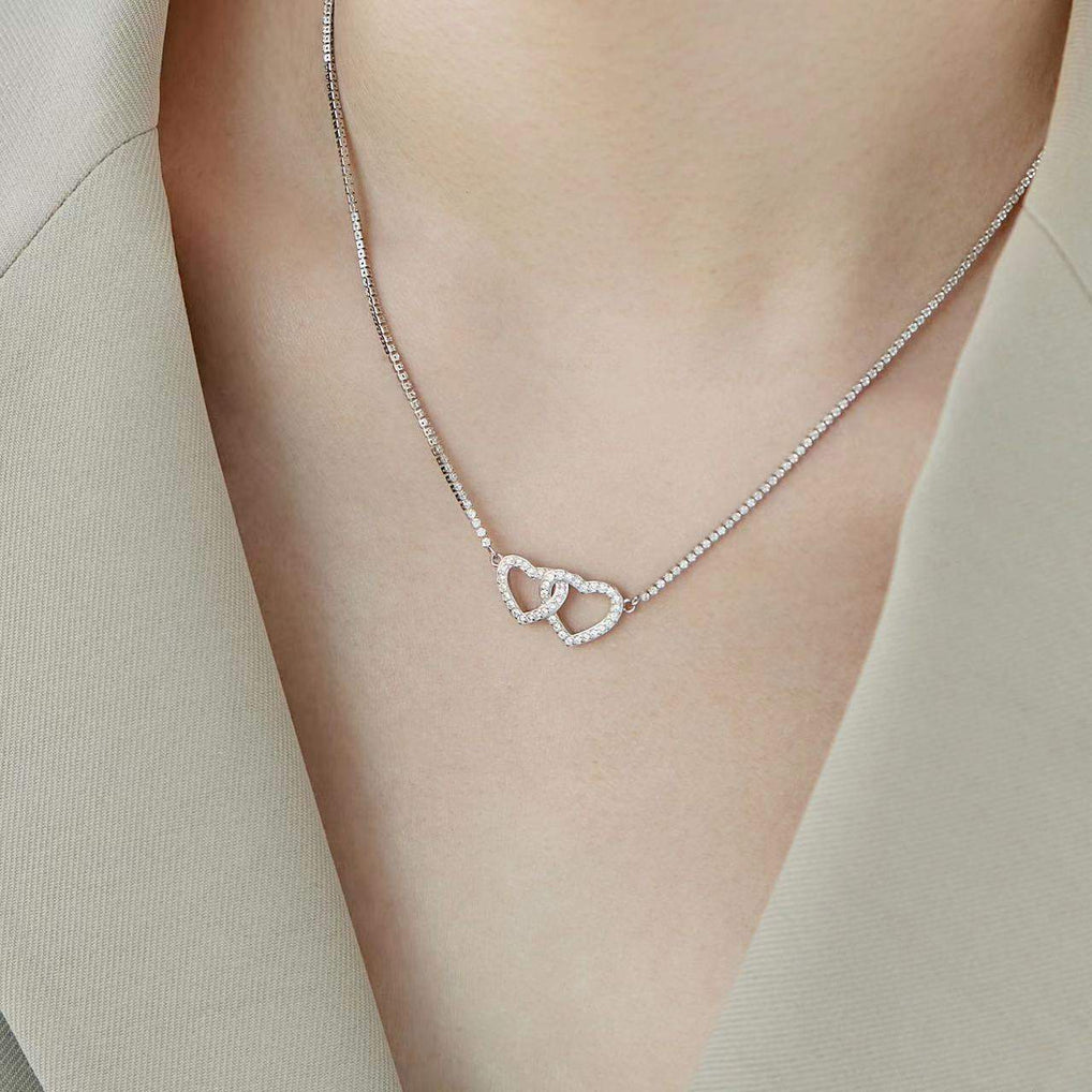 Collier en argent sterling à double chaîne Evil Eye Zircon