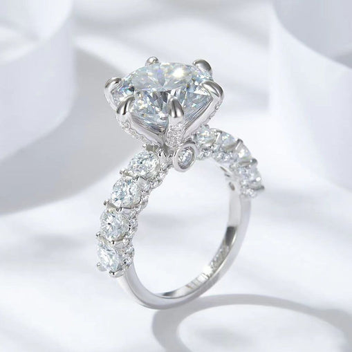 Bague en argent sterling 5 carats avec feux d'artifice