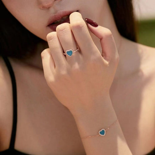 Sweet Heart Sterling Silver Jewelry Set+Gift Box