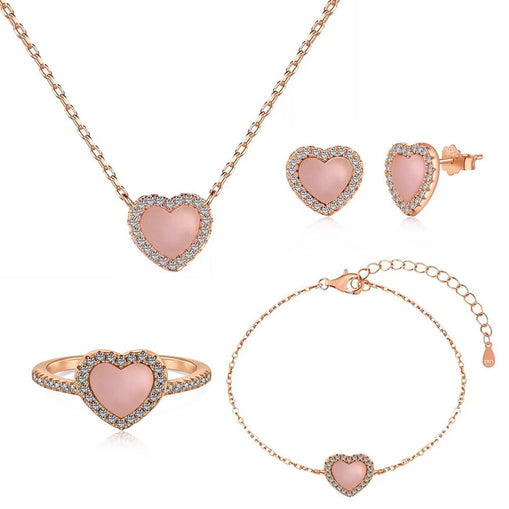Sweet Heart Sterling Silver Jewelry Set+Gift Box